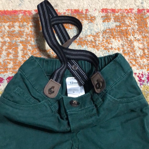🧜🏼‍♀️3 for $15 item!🧜🏼‍♀️ green pants with suspenders - Picture 2 of 2